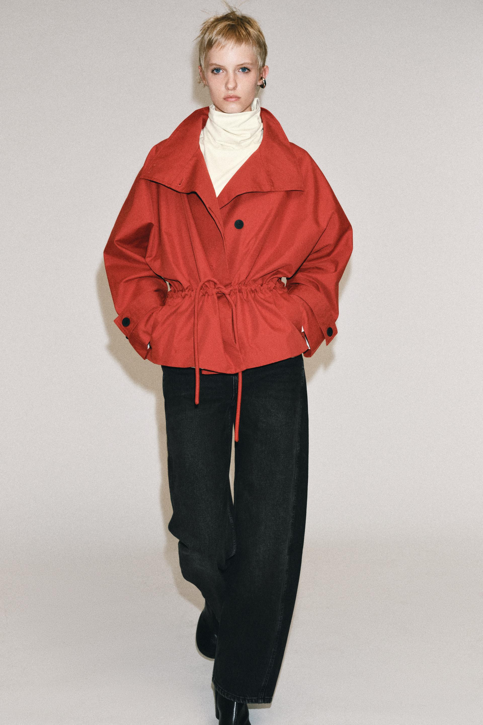 Zara - Zw Collection Oversized Parka - Olive Green - L - Woman | Zara US