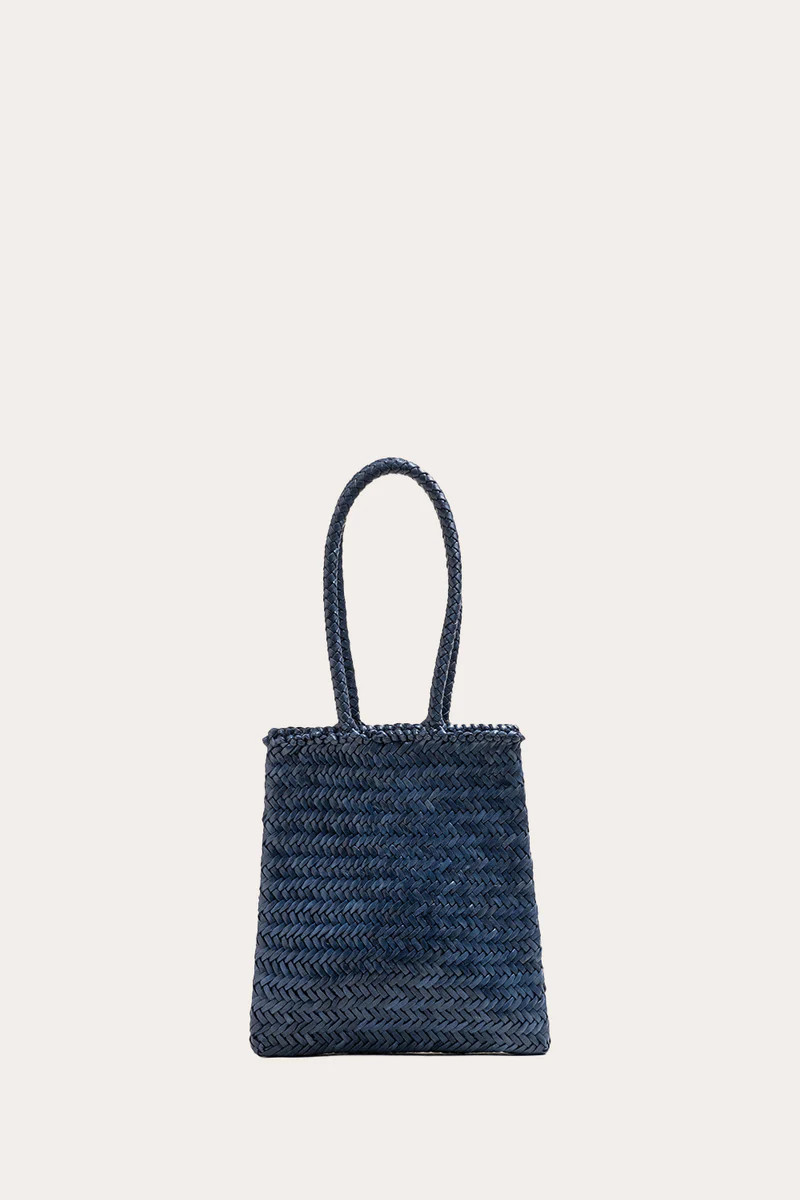 Flat Leather Basket Denim | LITTLE LIFFNER