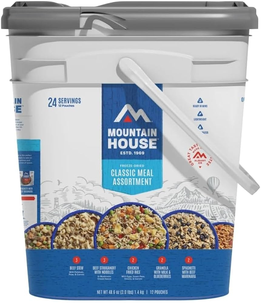 Mountain House Classic Bucket | Freeze Dried Backpacking & Camping Food | 24 Servings | Amazon (US)