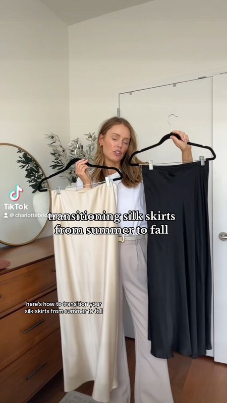 How to transition silk skirts from summer through to fall

#LTKSeasonal #LTKstyletip