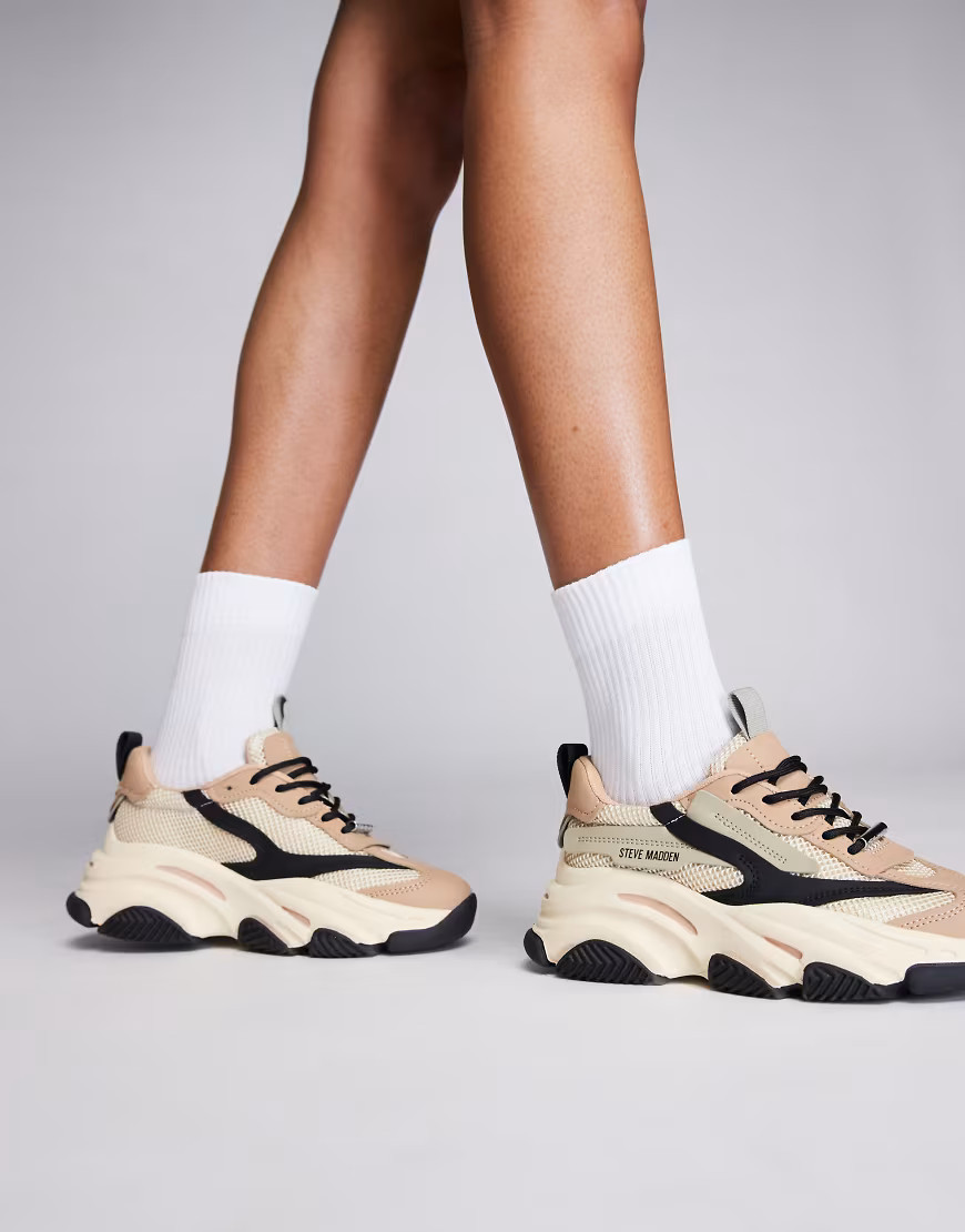 Steve Madden Possession-E chunky Trainers in Khaki-Green | ASOS (Global)