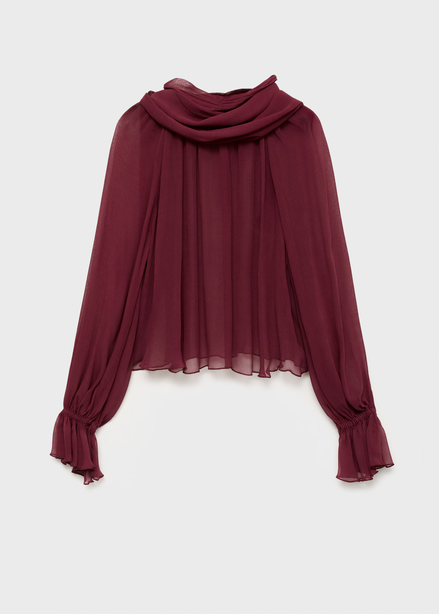 Semi-transparent blouse with foulard - Women | MANGO USA | Mango (US/MX/AU)