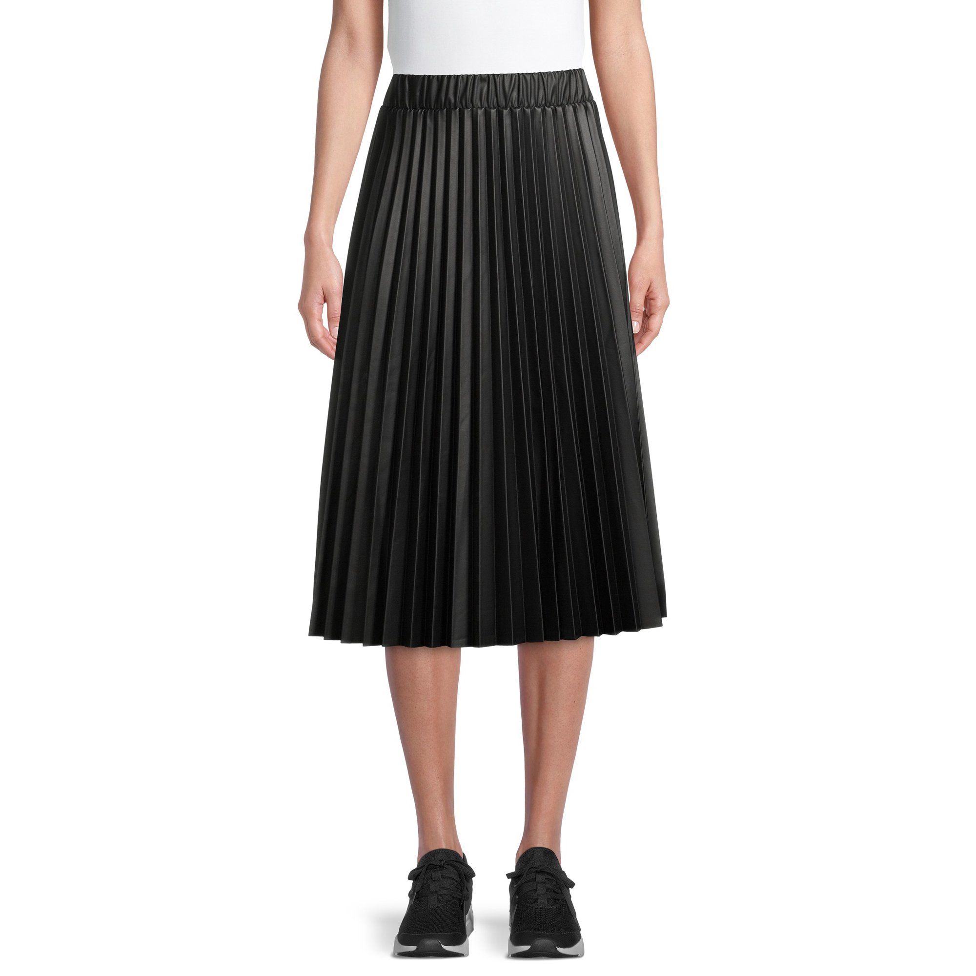 Time and Tru Women's Faux Leather Skirt | Black | Walmart (US)