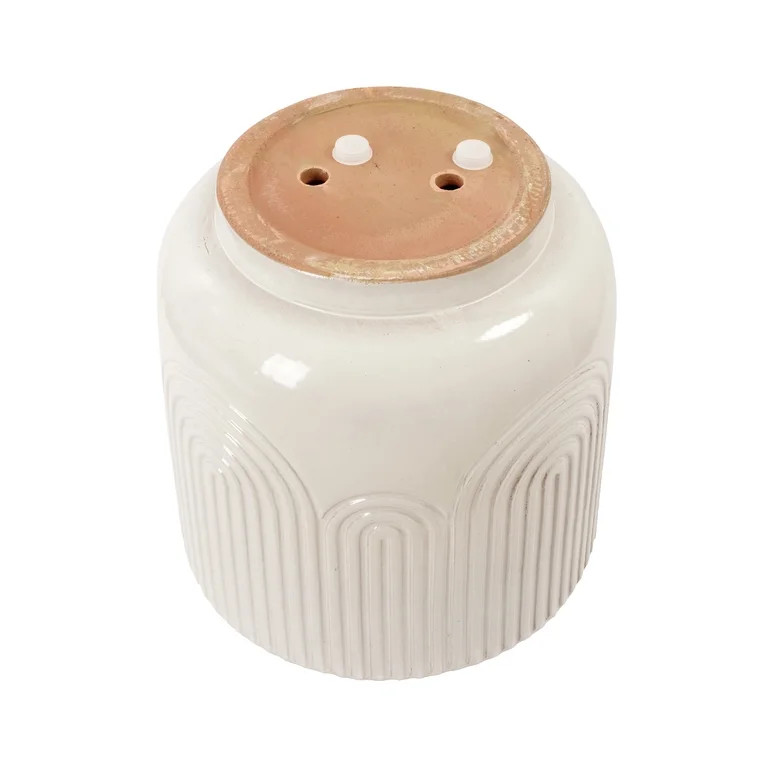 Beautiful 16" Porcini Pill Debossed Ceramic Planter by Drew Barrymore | Walmart (US)