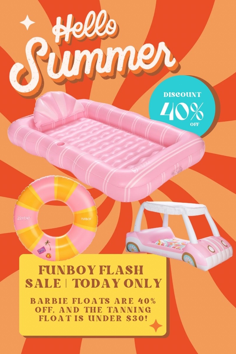 Funboy has a flash sale going on right now! Almost all of the Barbie floats are 40% off right now making the tabbing float under $30! Get them while you can whether you have a pool or not!

#LTKSeasonal #LTKKids #LTKSwim