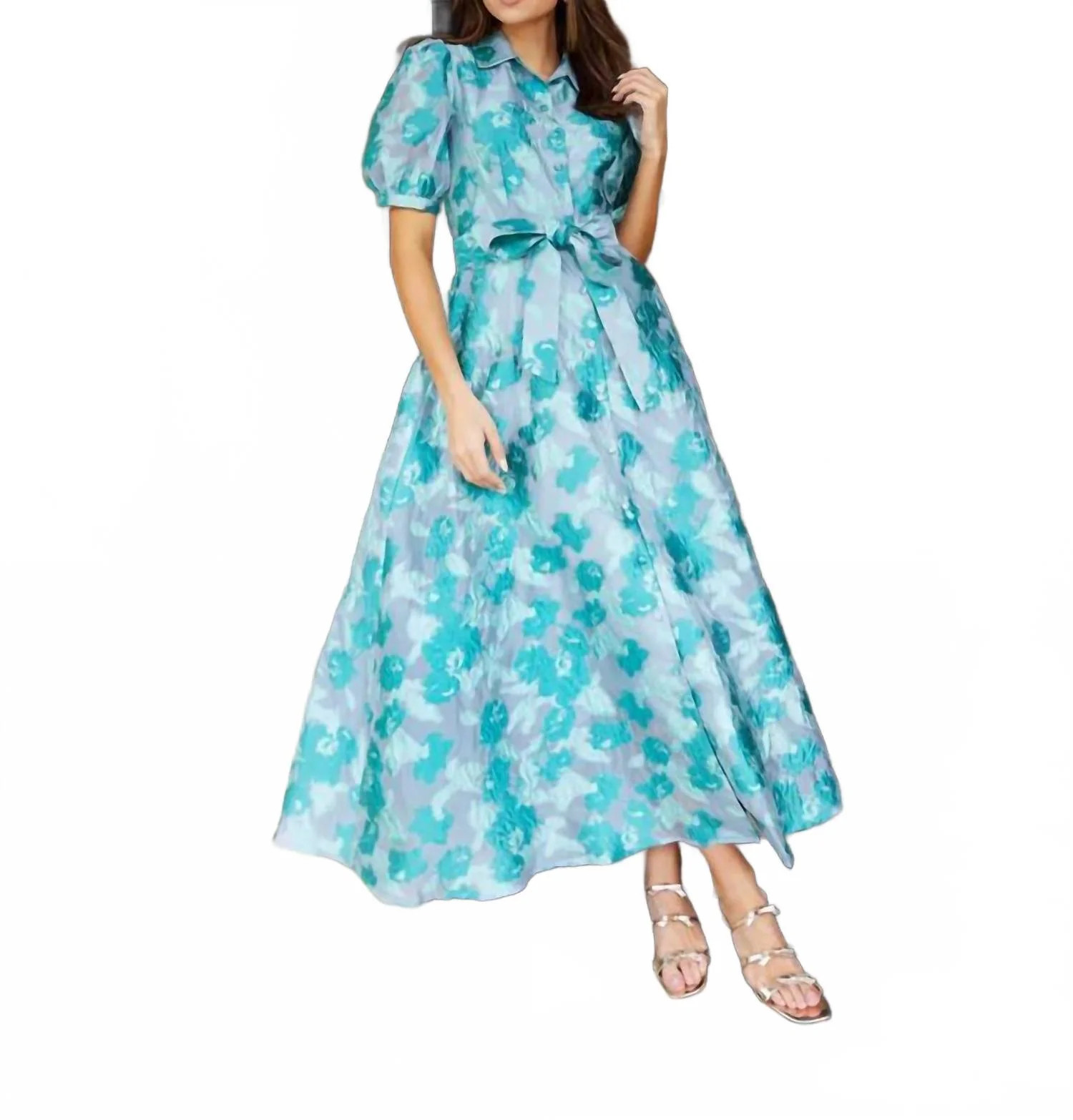 Charlotte Gown In Mint Rose | Shop Simon