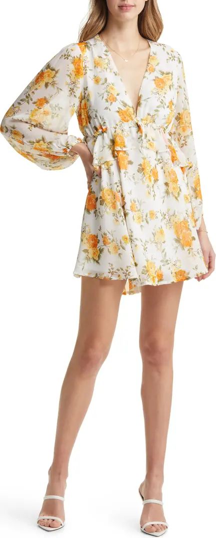 VICI Collection Floral Print Long Sleeve Babydoll Dress | Nordstrom | Nordstrom