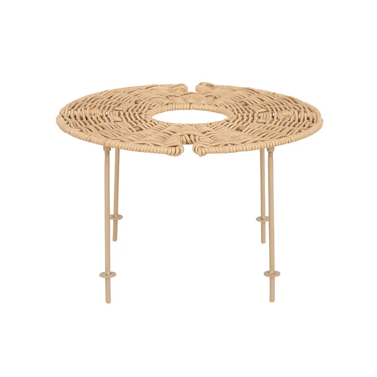 Better Homes & Gardens Rattan Tray with Legs & Wine Holders | Walmart (US)