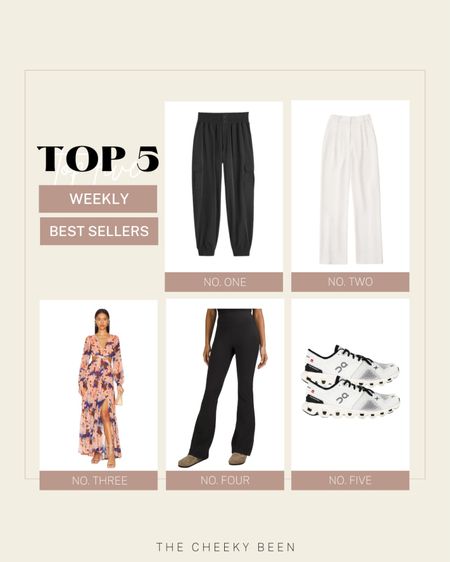 Weekly Top 5! Love these YPB joggers and Lululemon flare leggings! Gorgeous white pants perfect for spring! Stunning Revolve dress that would be great for a wedding guest look! Lastly, my favorite On Cloud running shoes!

#LTKSeasonal #LTKFind #LTKstyletip