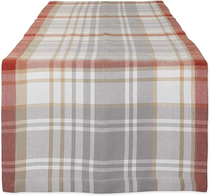 DII Thankful Autumn Collection Tabletop Essentials, Table Runner, 14x72, Cozy Picnic Plaid | Amazon (US)