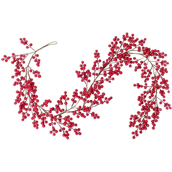 Coolmade Red Berry Garland Christmas Decoration Flexible Artificial Red and Burgundy Berry Garlan... | Walmart (US)