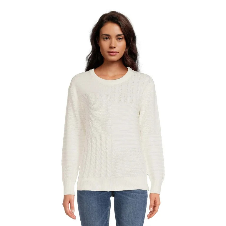 Time And Tru Women's Patchwork Sweater | Walmart (US)