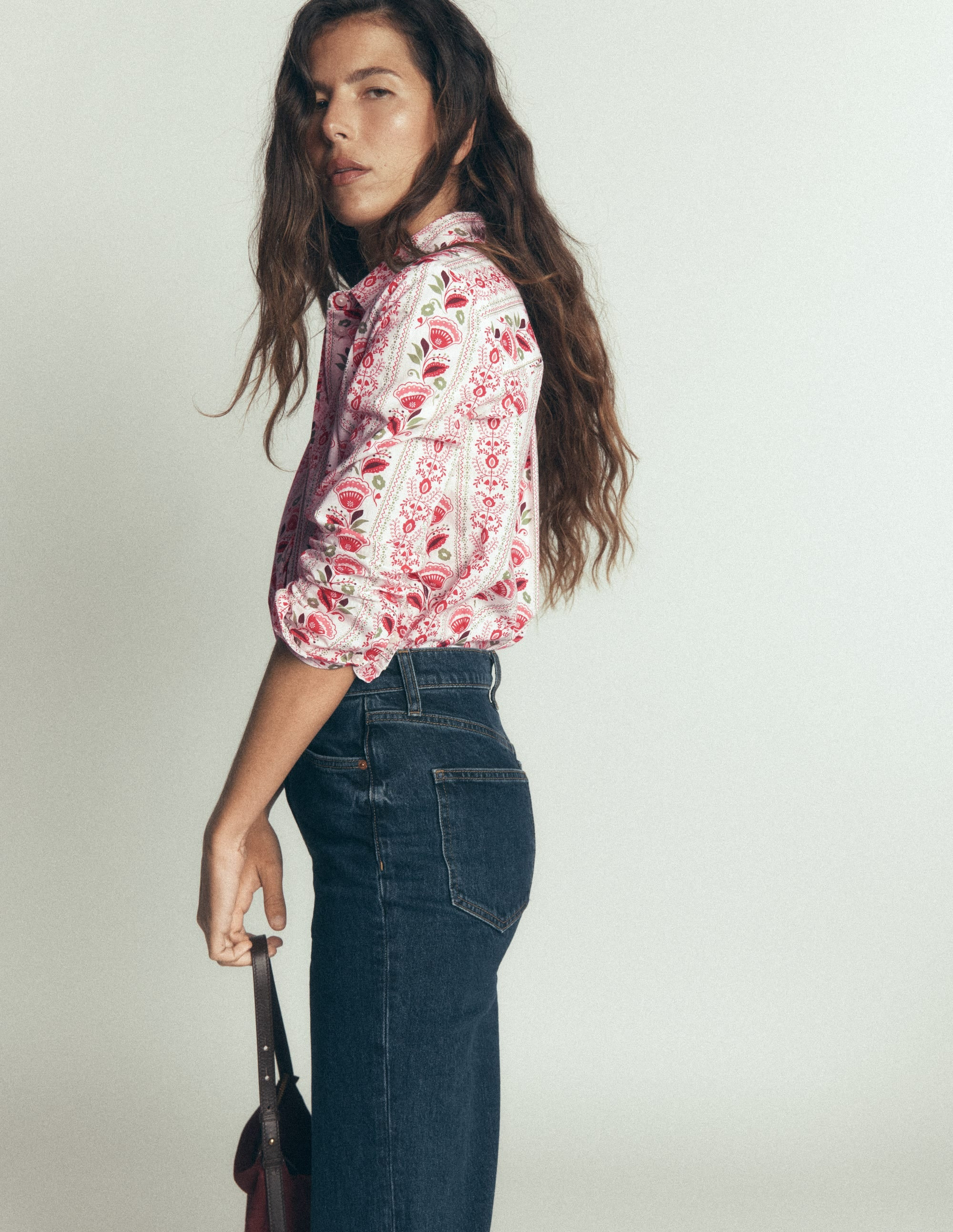 The New Sienna Cotton Shirt-Ivory, Petal Trail | Boden (US)