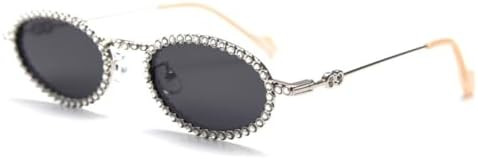 Oval Polarized Diamond Sunglasses Women Alloy Sunglasses Men Glasses UV400 Eyeglasses Shades | Amazon (US)