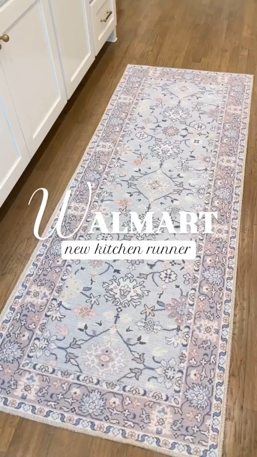 Affordable kitchen runner 🤍 washable rug kitchen rugs @walmart #walmart blue and pink rug 