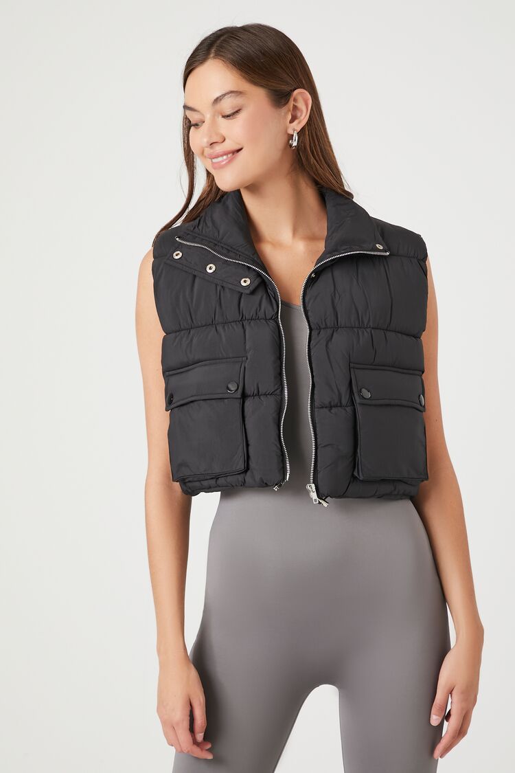 Cropped Zip-Up Puffer Vest | Forever 21 | Forever 21 (US)