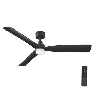 Hampton Bay Marlston 52 in. Indoor/Outdoor Matte Black with Black Blades Ceiling Fan with Adjusta... | The Home Depot