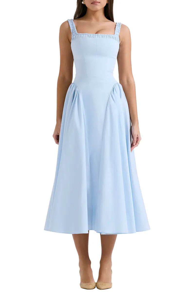 Dorothy B Pima Cotton Blend Cocktail Midi Dress | Nordstrom
