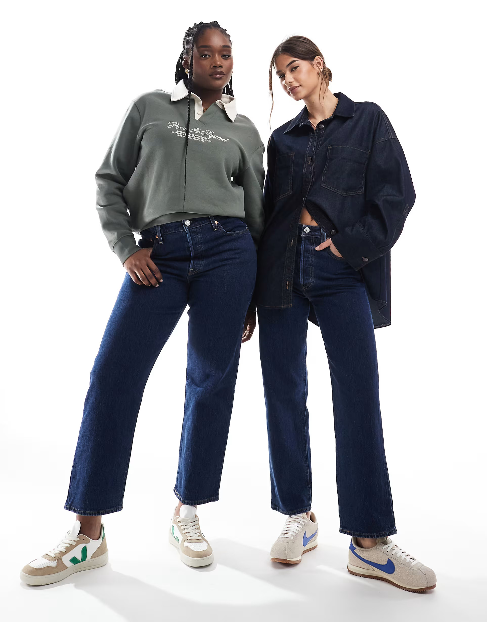 Levi's Ribcage straight fit ankle jeans in navy | ASOS (Global)