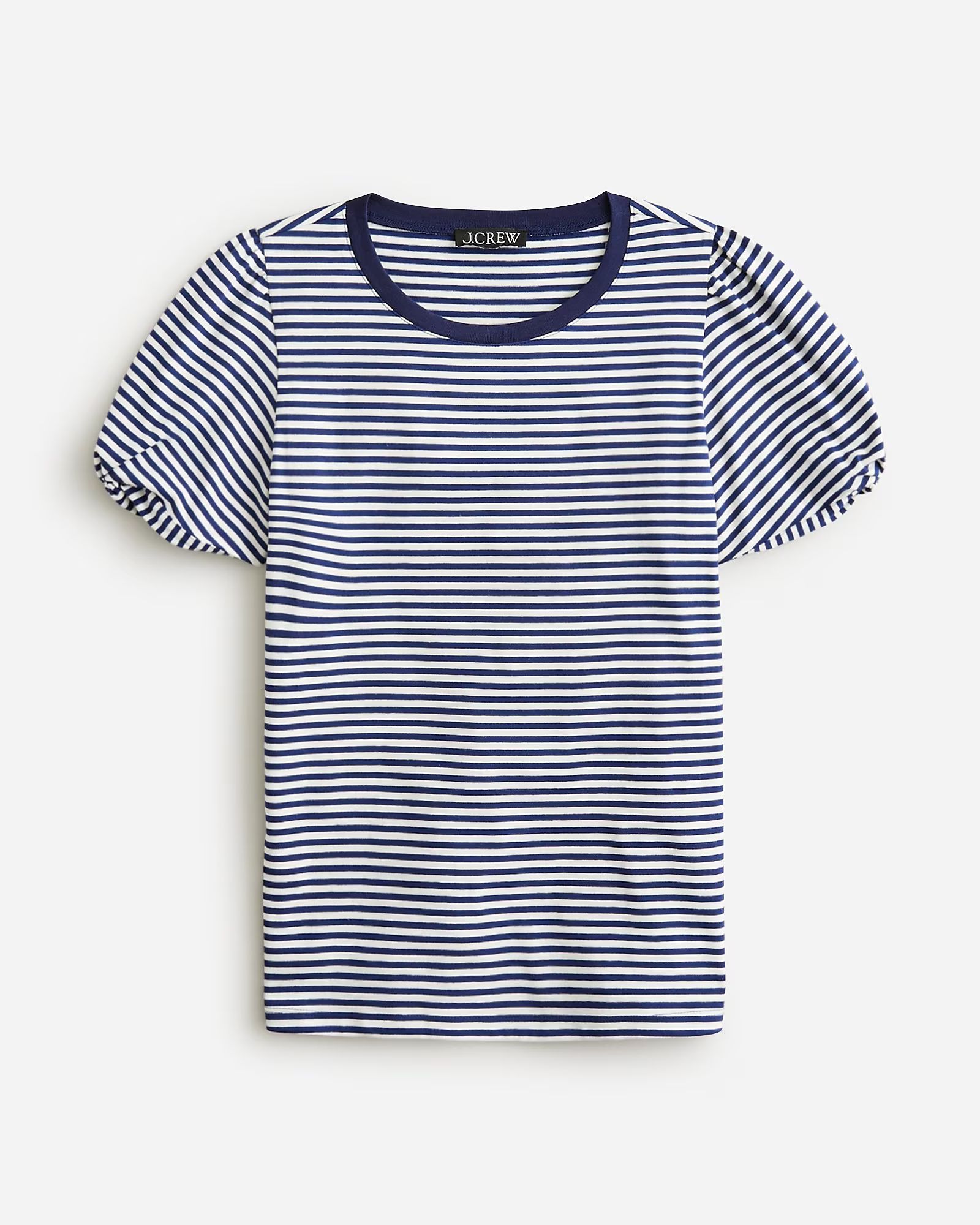 Vintage jersey puff-sleeve T-shirt in stripe | J. Crew US