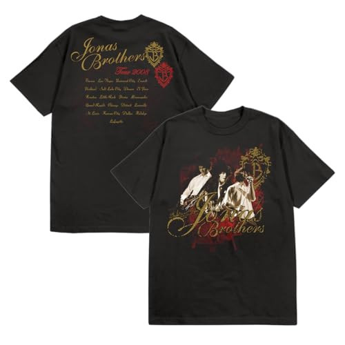 JONAS BROTHERS Official Merch Black and Red Vintage Tee, Black, 2XL | Amazon (US)