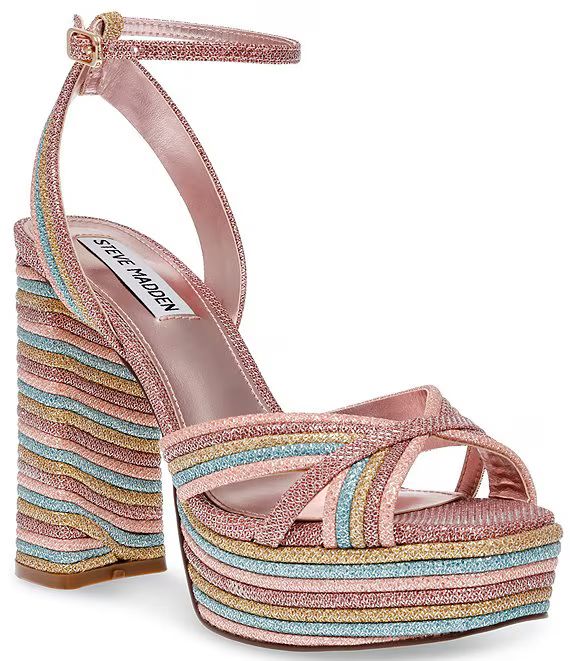 Laurel Rainbow Glitter Platform Sandals | Dillard's