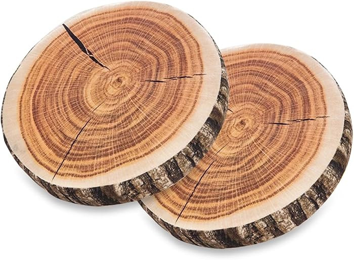 HYSEAS Decorative Round Throw Pillow, 3D Digital Print Comfortable Funny Cute Wood Log Pillow Cir... | Amazon (US)