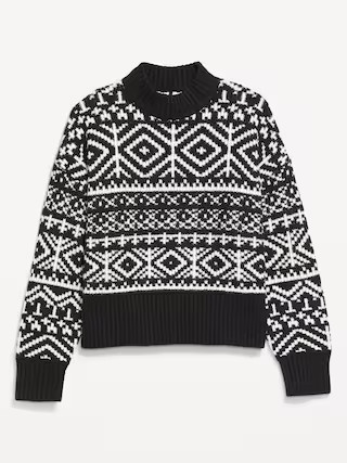 SoSoft Mock-Neck Fair Isle Sweater | Old Navy (US)