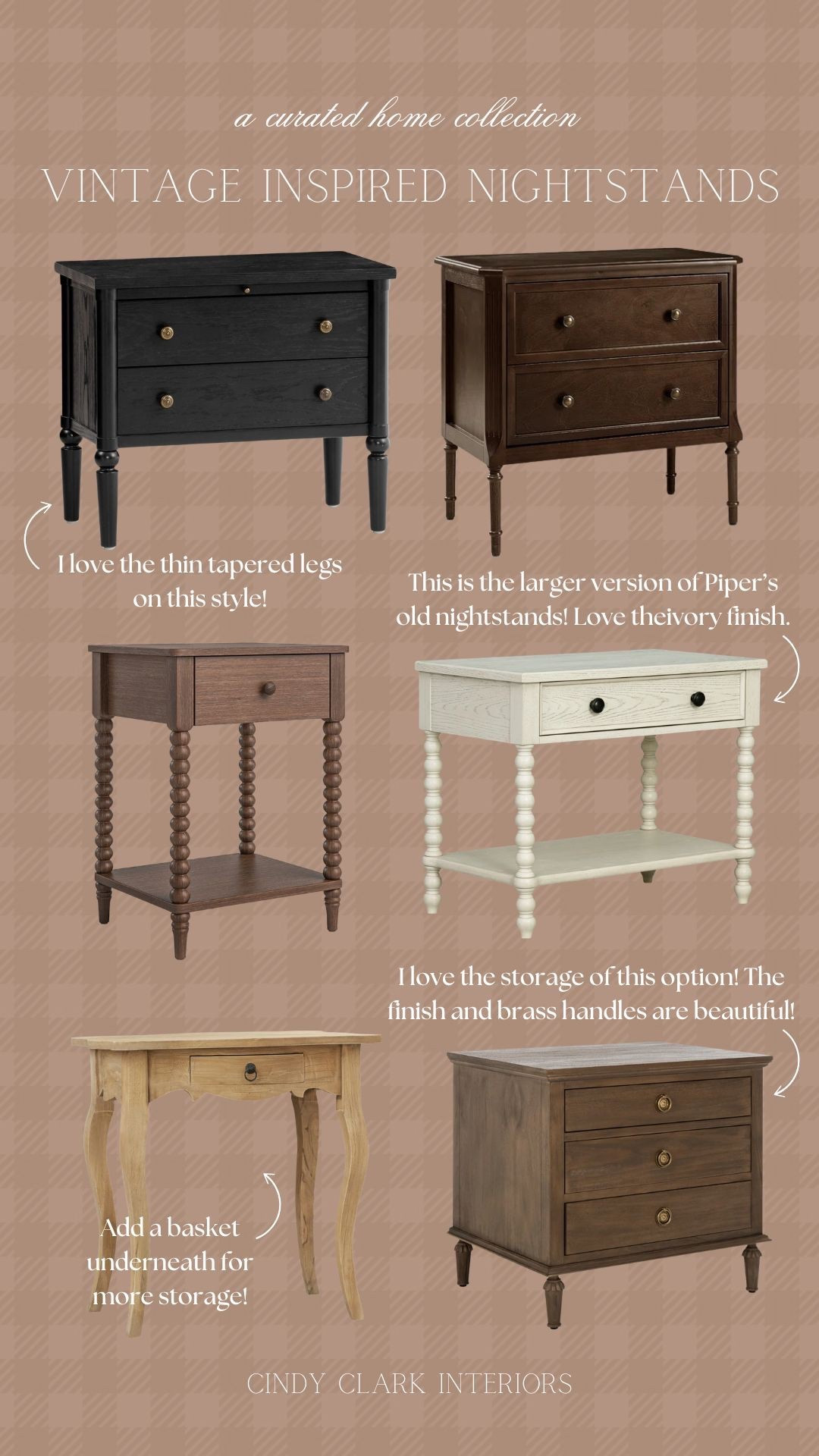 I love incorporating vintage inspired pieces into our home. Nightstands are an easy way to add that charm and character. I love the spindle and tapered legs on all of these styles, and they’re all fairly affordable too! 

#LTKHome