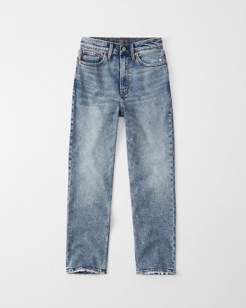 Ultra High Rise Ankle Straight Jeans | Abercrombie & Fitch US & UK