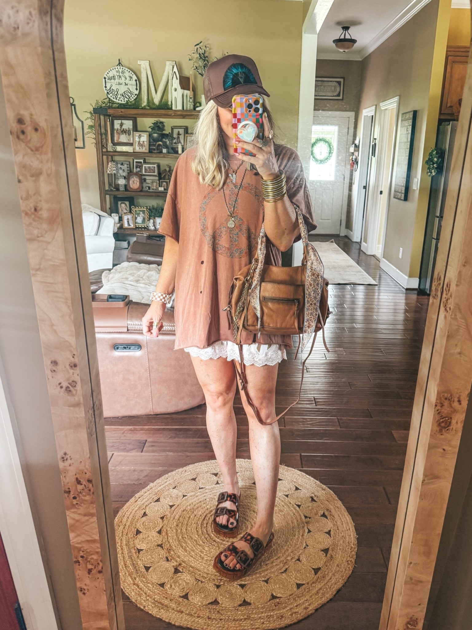 Oversized tee and lace trim shorts is one of my go to summer fits! 
Tee save with code MANDIE20MAULDIN
Shorts M 
Sandals true to size

#LTKootd #LTKOver40 #LTKgrwm