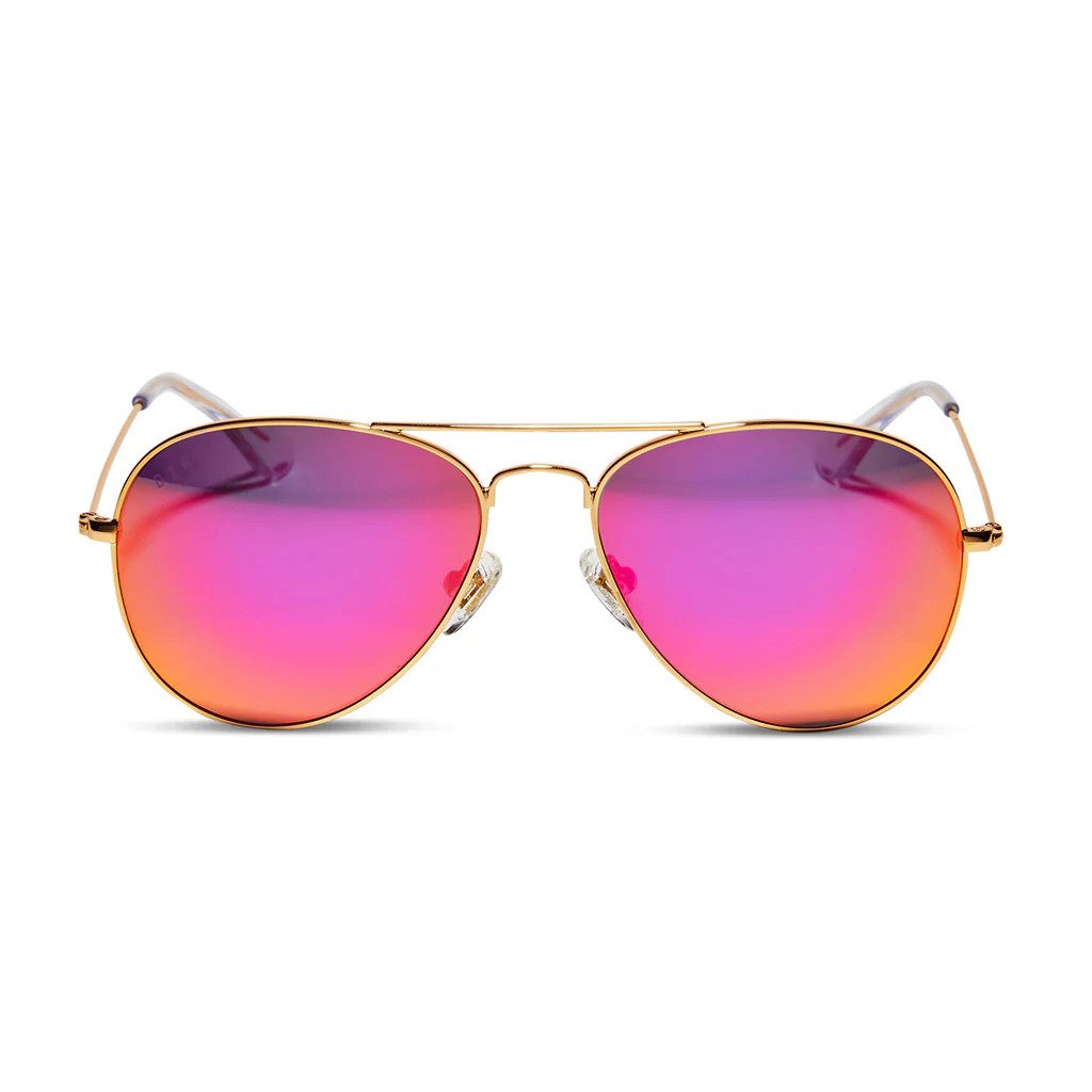 CRUZ XS - GOLD + SUNSET MIRROR SUNGLASSES | DIFF Eyewear
