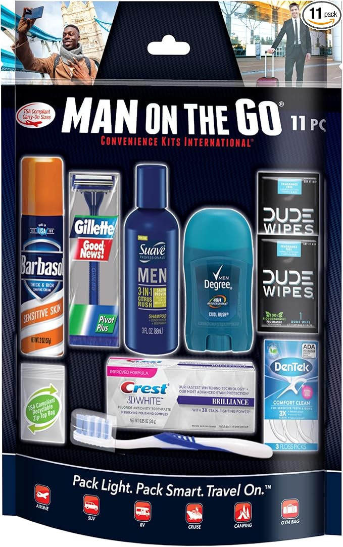 Convenience Kits International Men’s 11 Piece Kit with Oral Care and Grooming Essentials, Featu... | Amazon (US)