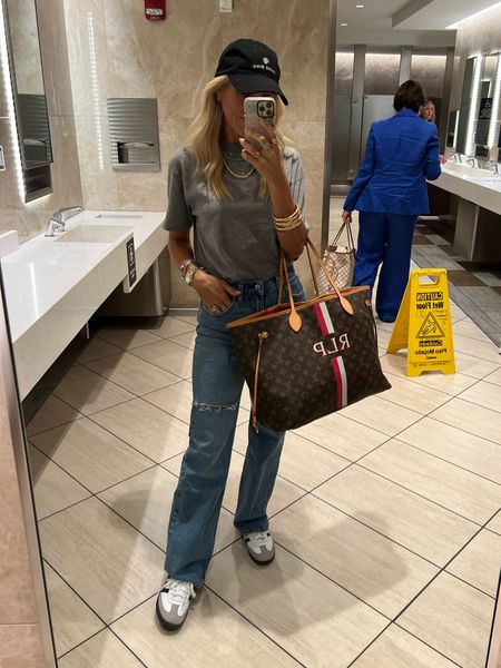 OBSESSED with these jeans is an understatement. So comfy and cute. Perfect everyday Jean. In a 25. This tee is the perfect everyday tee as well. I bought it in all the colors. 🤪 travel outfit airport outfit inspo mom style easy outfit ideas Abercrombie 

#LTKtravel #LTKunder100 #LTKstyletip