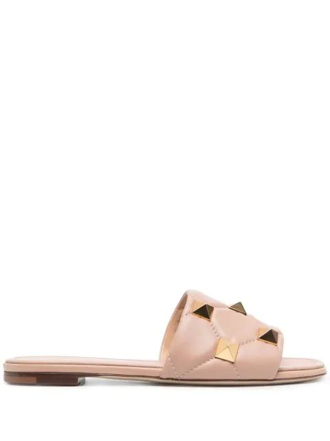 Rockstud quilted flat sandals | Farfetch (US)