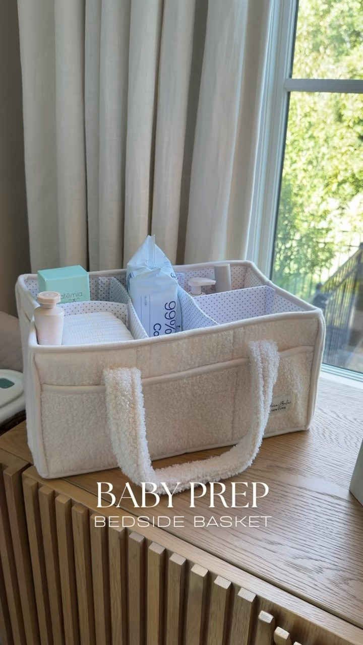 Bedside basket I put together for our bedside + we can easily pick it up to bring around the house with us! Some things are missing since I have them packed in my hospital bag at the moment, but linking everything it has here! Diapers, wipes, baby skincare, electric nail filer, haaka, etc

#LTKBump #LTKBaby #LTKmomlife
