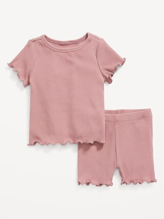 Rib-Knit T-Shirt and Biker Shorts Set for Baby | Old Navy (US)
