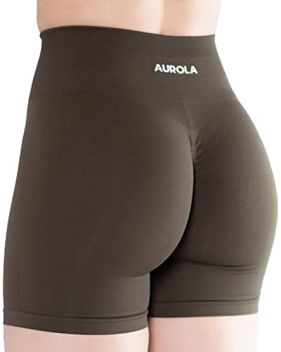 AUROLA Intensify Workout Shorts for Women Seamless Scrunch Short Gym Yoga Running Sport Active Exercise Fitness Shorts(L,Dark Olive) | Amazon (US)