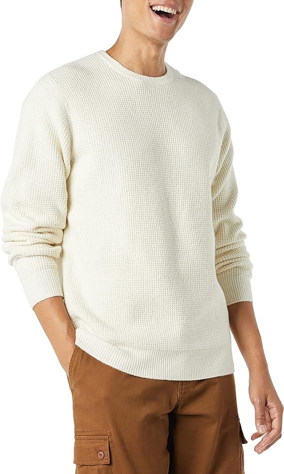 Amazon Essentials Men's Long-Sleeve Soft Touch Waffle Stitch Crewneck Sweater | Amazon (US)
