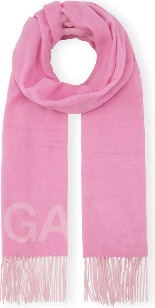Recycled Wool Blend Logo Scarf | Nordstrom