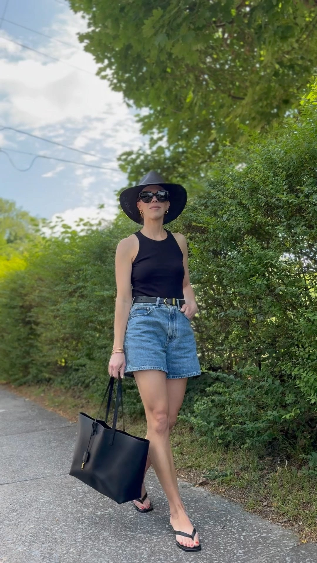 Summer minimalism, 90’s butter mom, tank with denim shorts, high rise denim shorts, kitten heel thong sandals, @Janessa Leone black straw hat

#LTKSaleAlert #LTKOver40 #LTKSeasonal