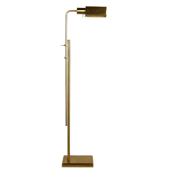 Antique Brass Metal Adjust Task Floor Lamp with Metal Shade, 60" | At Home