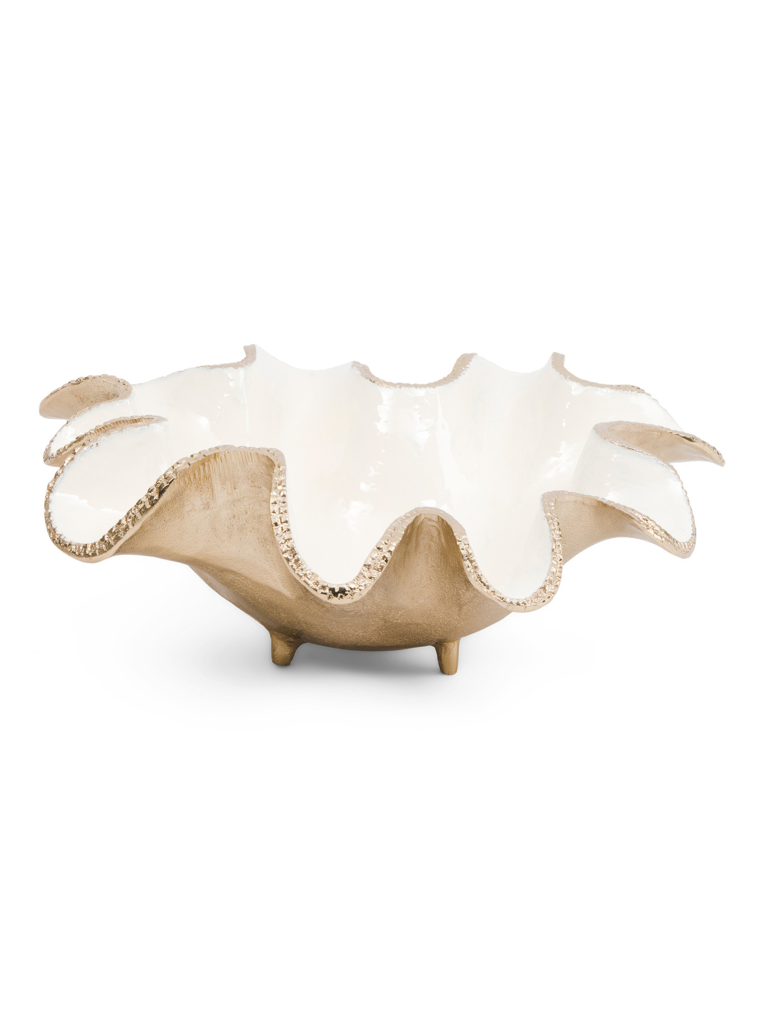 Enamel Flur Metal Ruffled Decorative Bowl | TJ Maxx