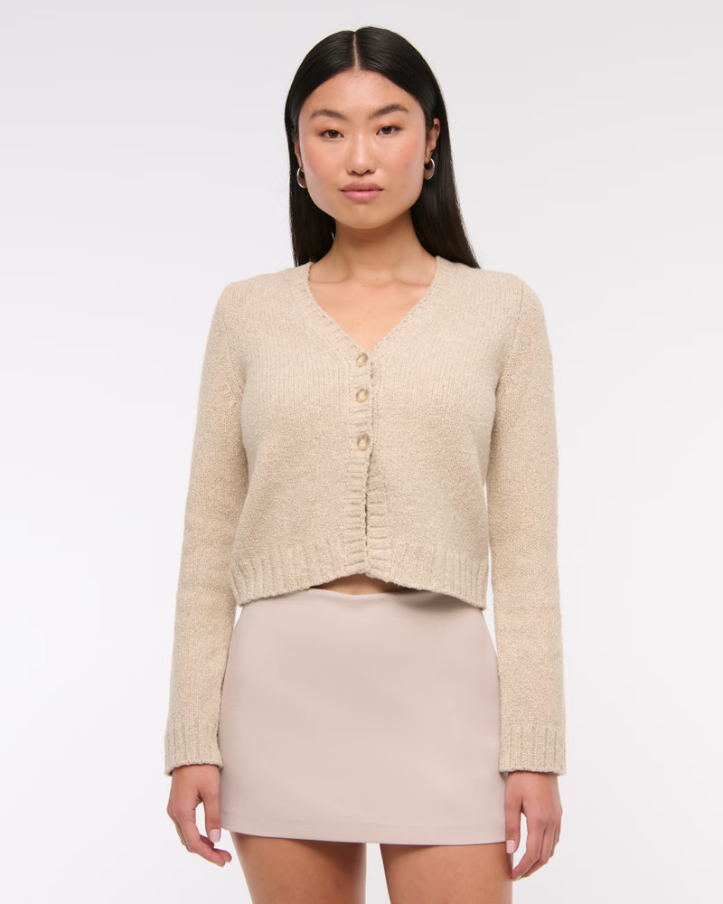 Textural Y-Neck Cardigan | Abercrombie & Fitch (US)
