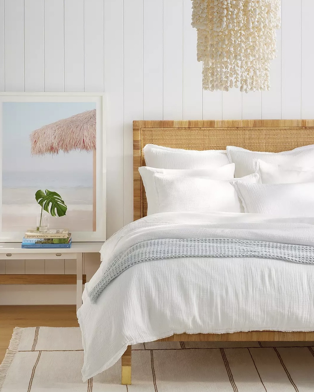 Beachcomber Cotton Throw 

For breezy summer evenings. A textured waffle weave enhanced with an eyelash fringe. Whispering warmth.