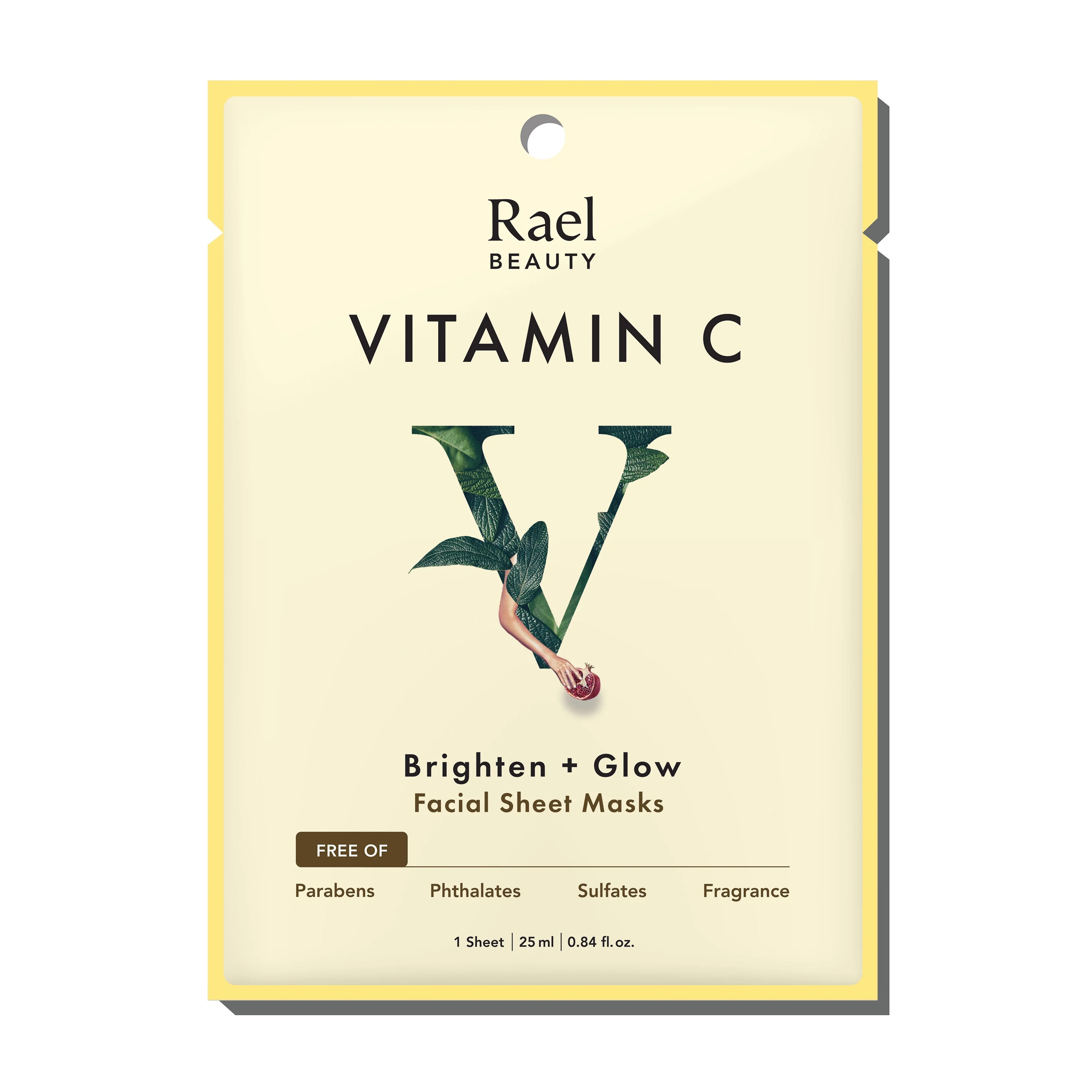 Rael Beauty Vitamin C Facial Sheet Mask for Dull Skin, Brighten and Glow, 1 Count | Walmart (US)