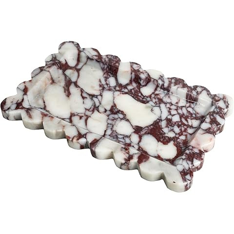100% Natural Luxury Calaccata Viola Marble Small Hand Towel Tray Holder Organizer, Makeup Bathroo... | Amazon (US)