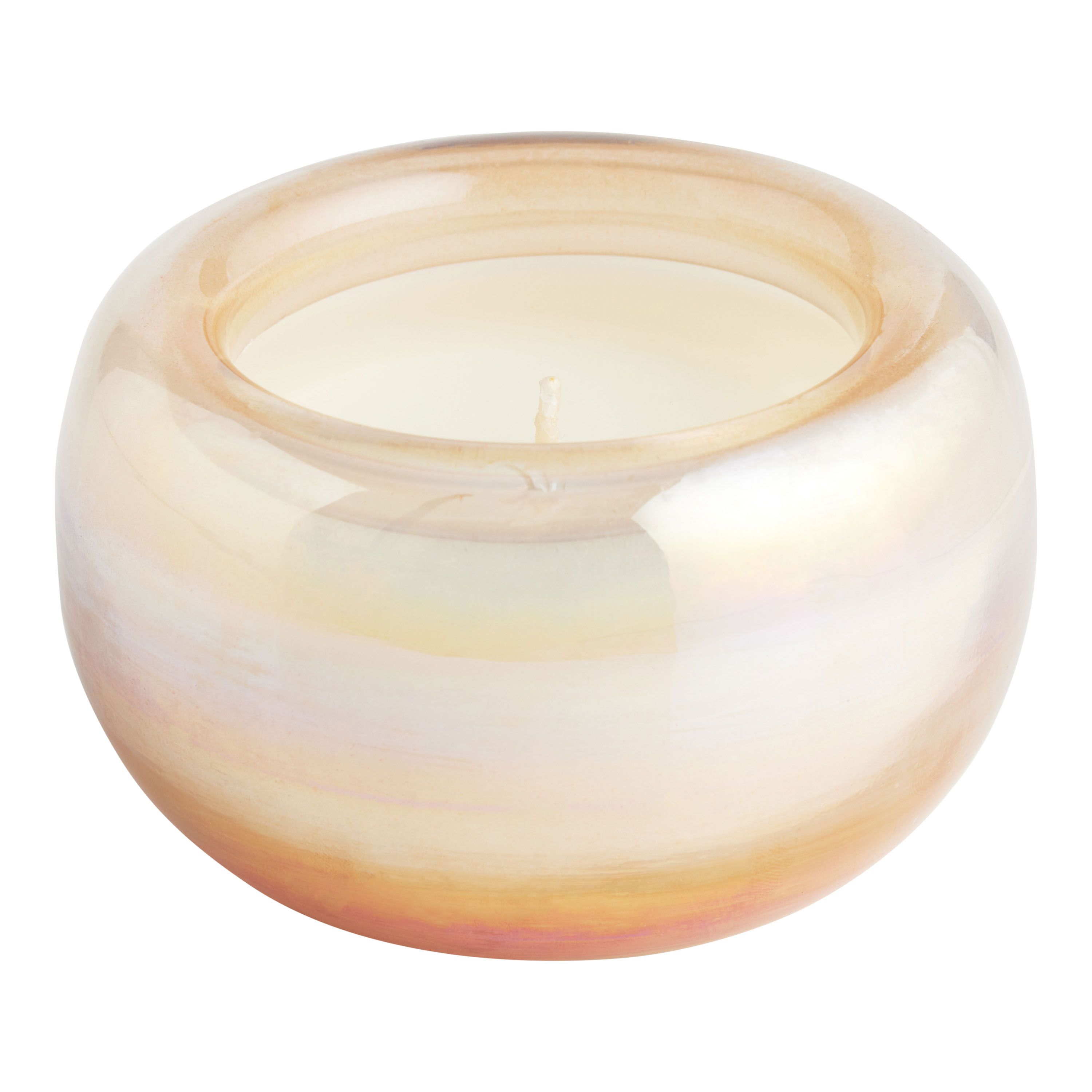 Pink Luster Art Glass Scented Candle | World Market