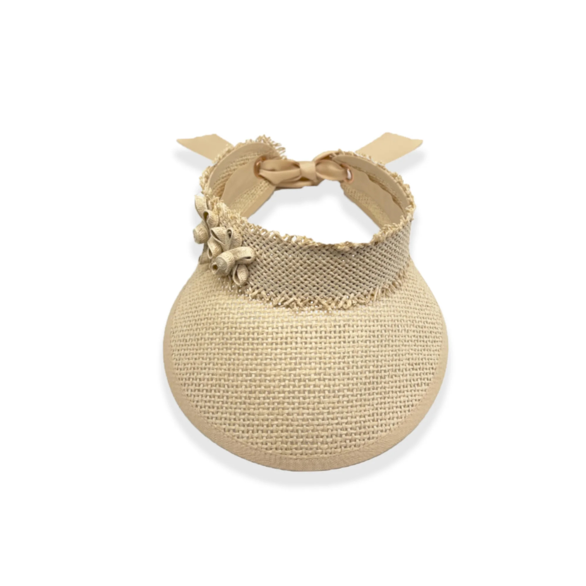 Time And Tru Women's Flower Straw Visor Hat, OSFM, Natural | Walmart (US)