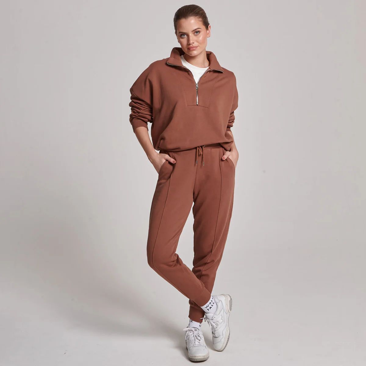 SEAMED FRONT CORE JOGGER - CHESTNUT | WAT The Brand
